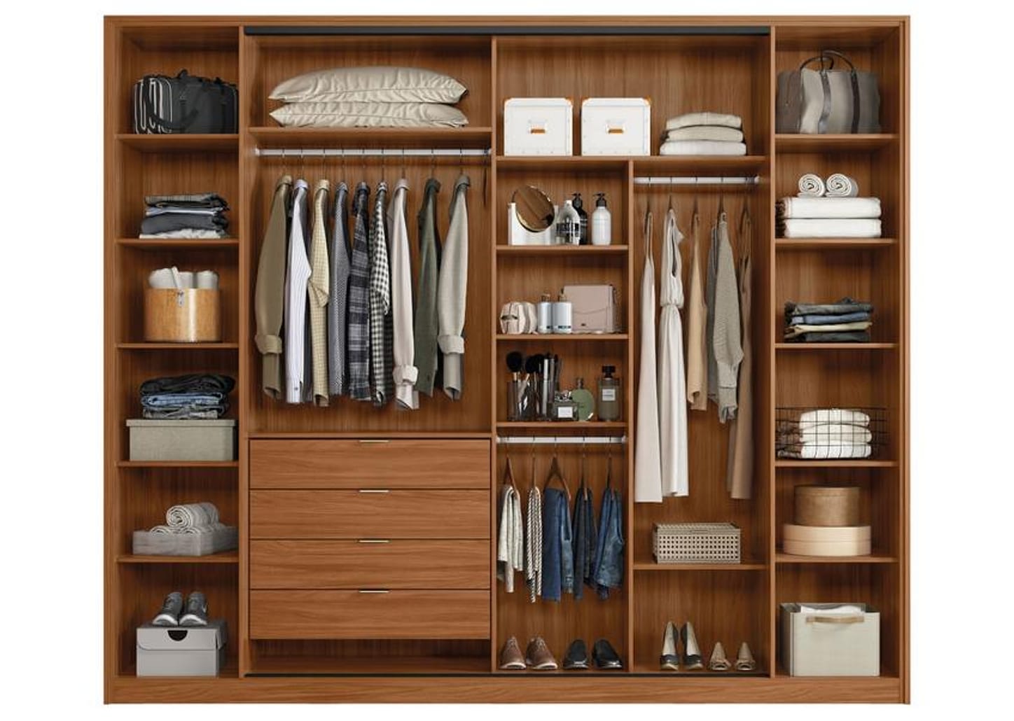 Guarda-roupa Casal 4 Gavetas 4 Portas Demobile Laredo