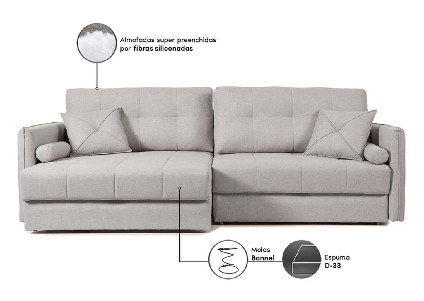 Sofá 3 Lugares Retrátil Reclinável Linho Urban Next Sofás