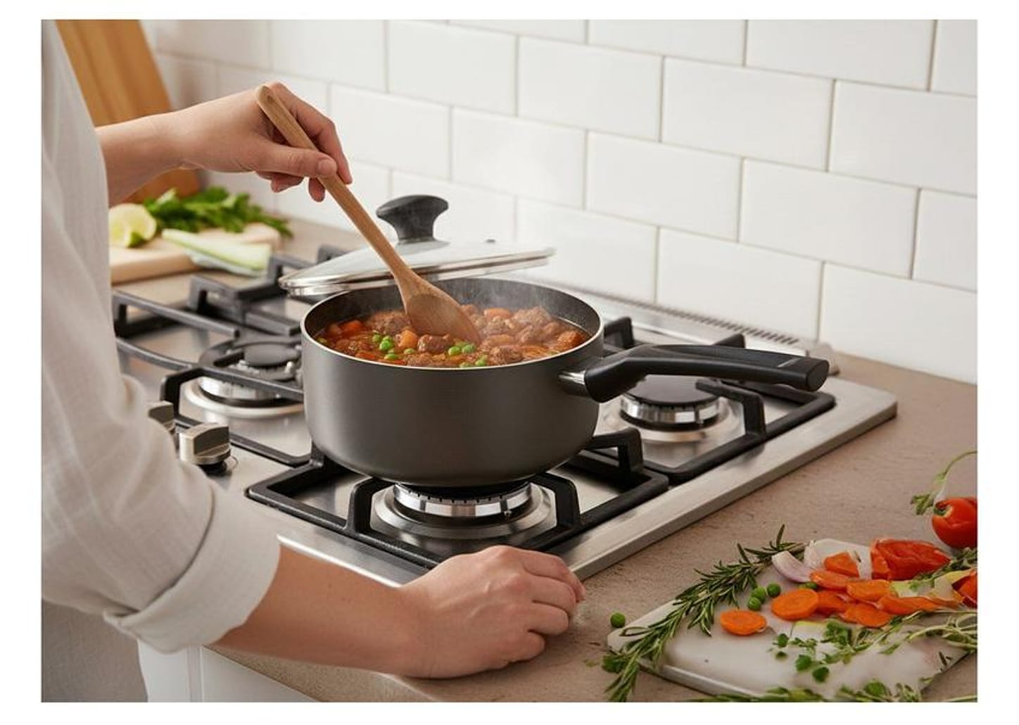 Panela Multiflon Antiaderente de Alumínio Grafite 18cm 2L Petra+