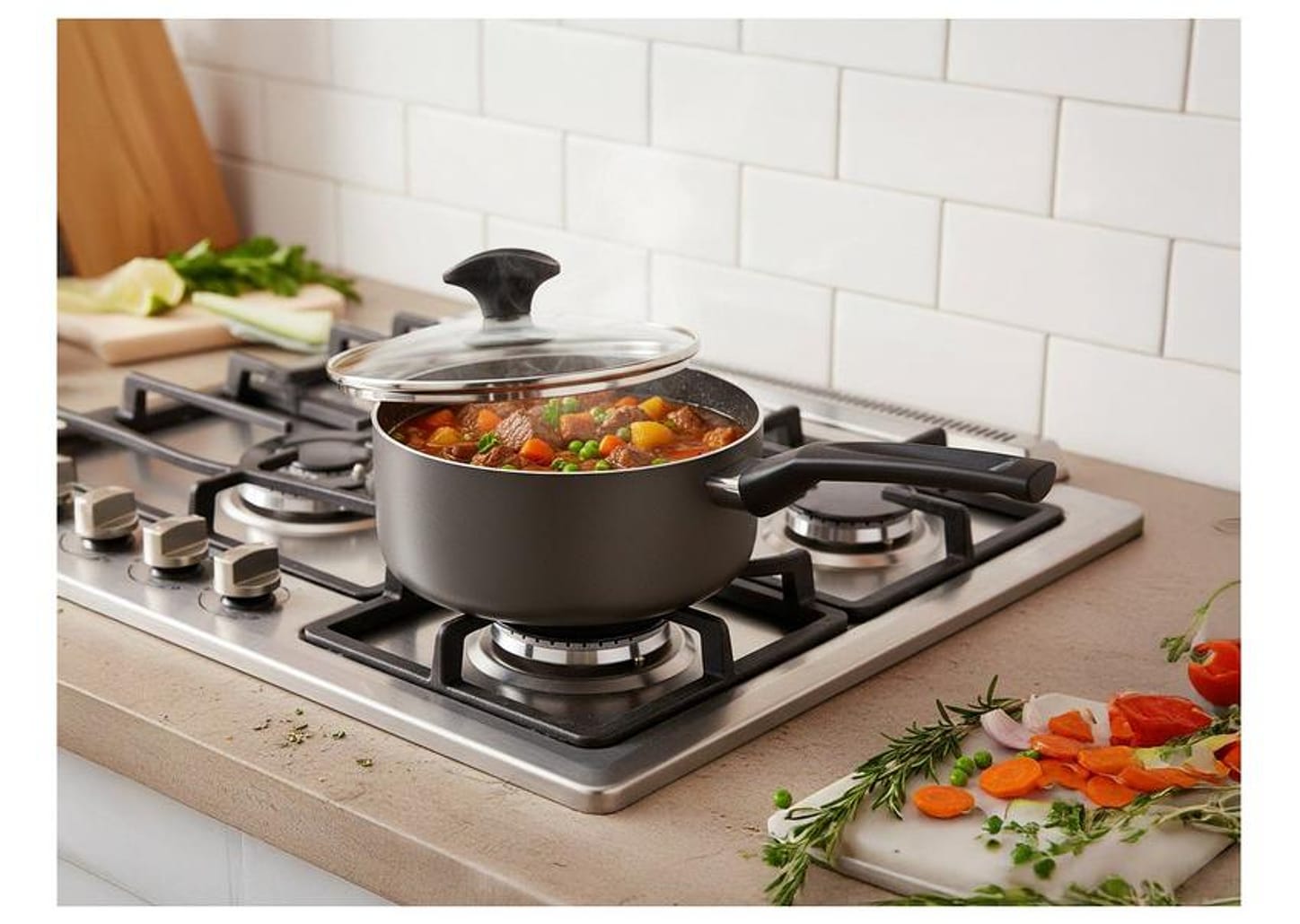 Panela Multiflon Antiaderente de Alumínio Grafite 18cm 2L Petra+