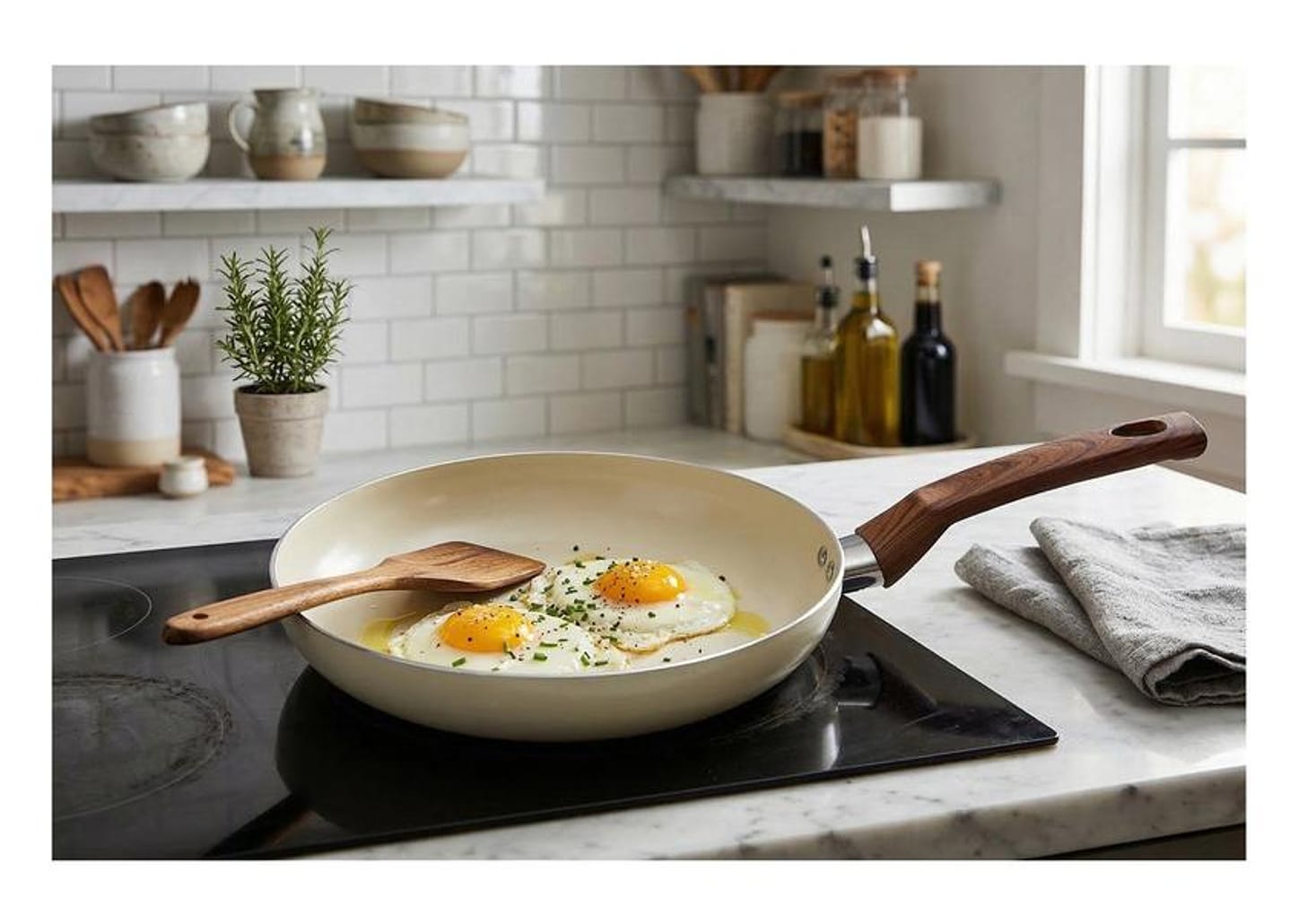 Frigideira Antiaderente Cerâmico Multiflon de Alumínio Indução Capadócia Bege 24cm