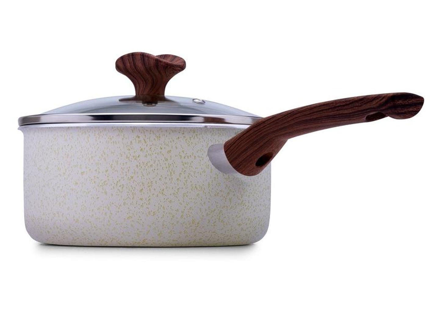 Panela Multiflon Antiaderente de Alumínio Bege 18cm 2L Petra