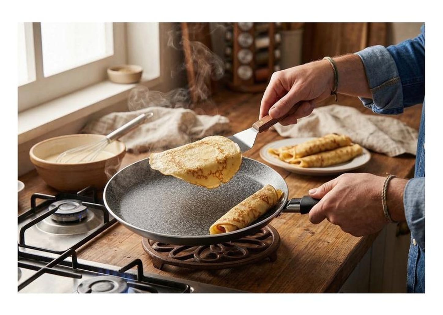 Panquequeira Multiflon com 7 Camadas Antiaderente de Alumínio 22cm Petra+