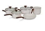 Jogo de Panelas Multiflon Antiaderente de Alumínio Bege 5 Peças Petra