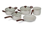 Jogo de Panelas Multiflon Antiaderente de Alumínio Bege 5 Peças Petra
