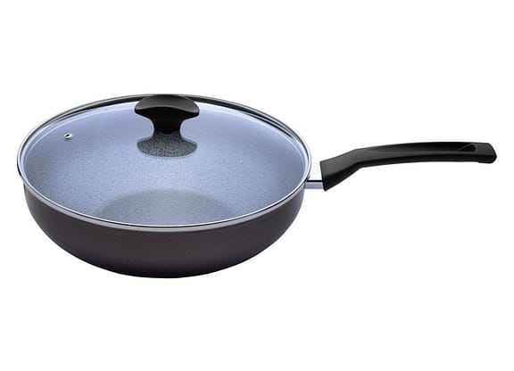 Frigideira Antiaderente Multiflon de Alumínio com Tampa Indução Petra+ Grafite 28cm