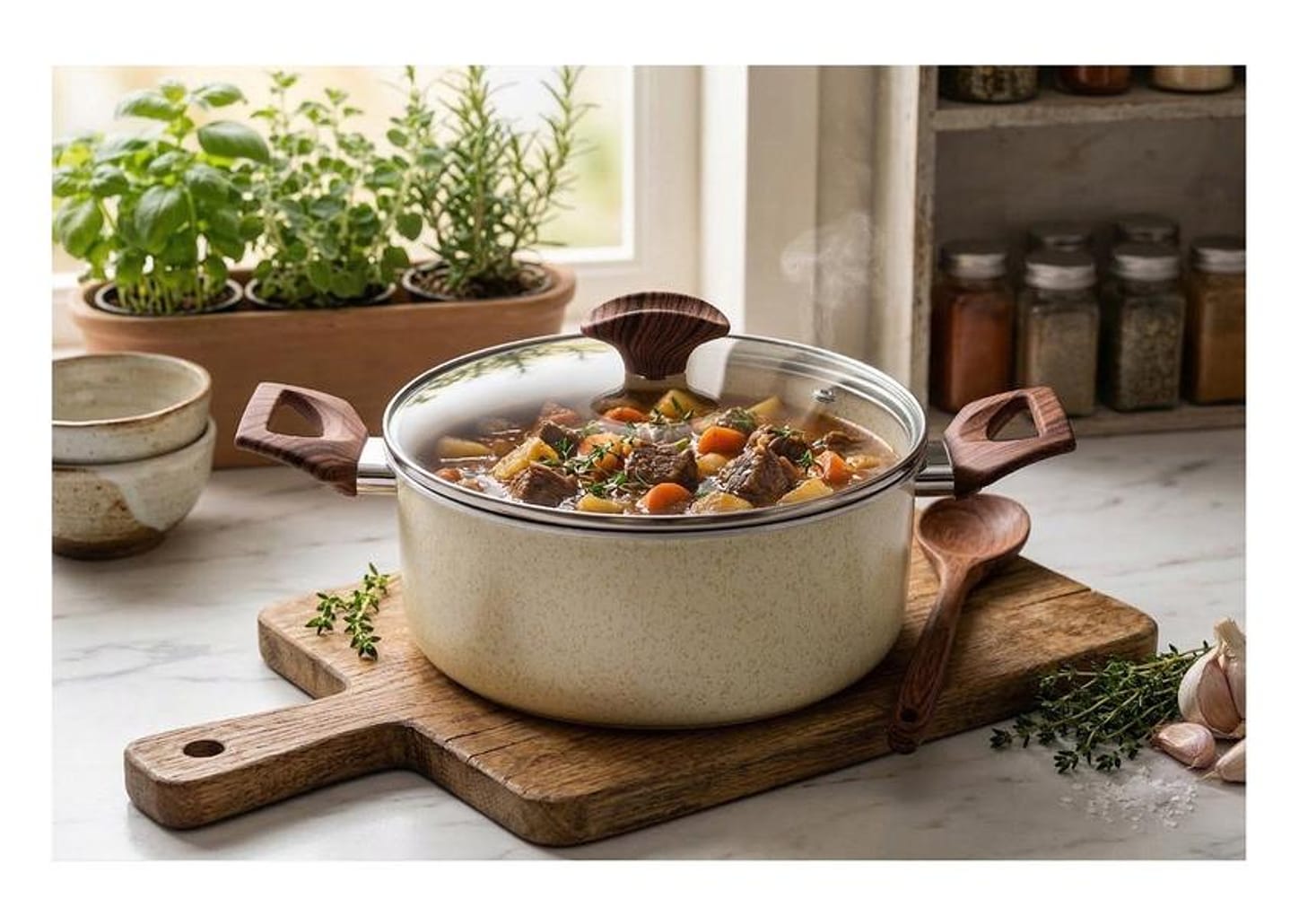 Caçarola Multiflon Antiaderente 20cm 2,7L Bege Petra