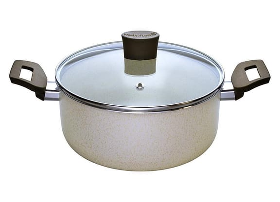 Caçarola Multiflon Antiaderente 22cm 3,9L Bege Ekó