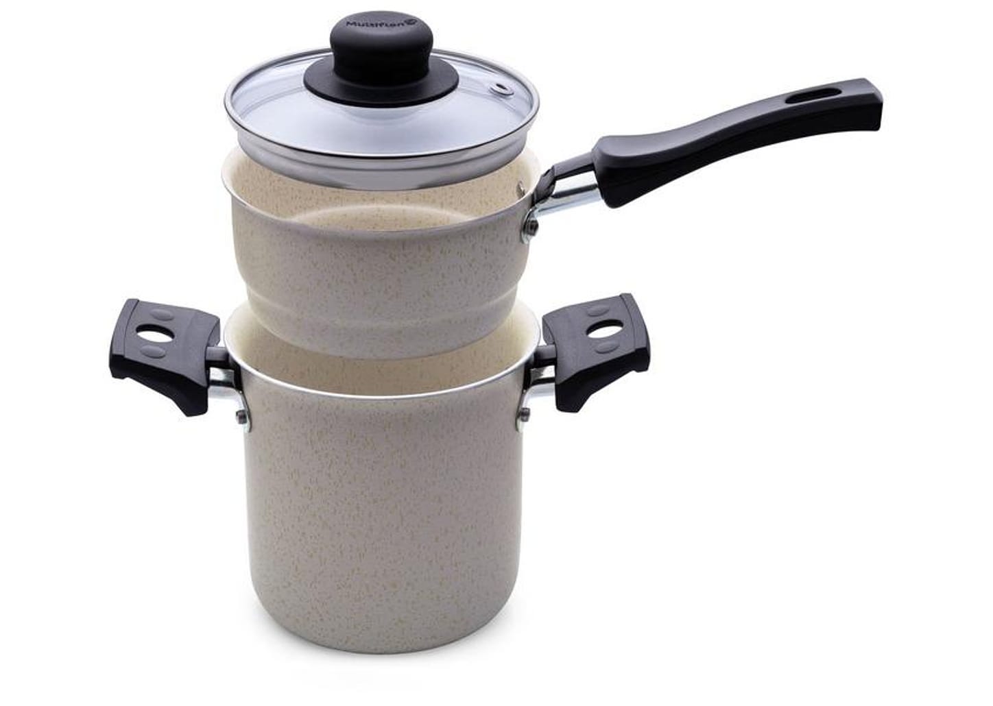 Cuscuzeira Multiflon de Alumínio Antiaderente Ekó 450ml 10cm 3 Peças