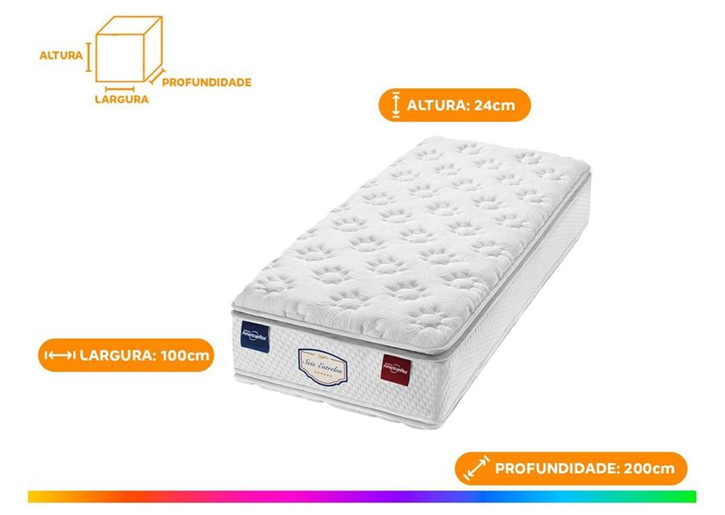 Colchão Solteiro Americanflex de Espuma D45 24x100x200cm Clinoflex Bambu