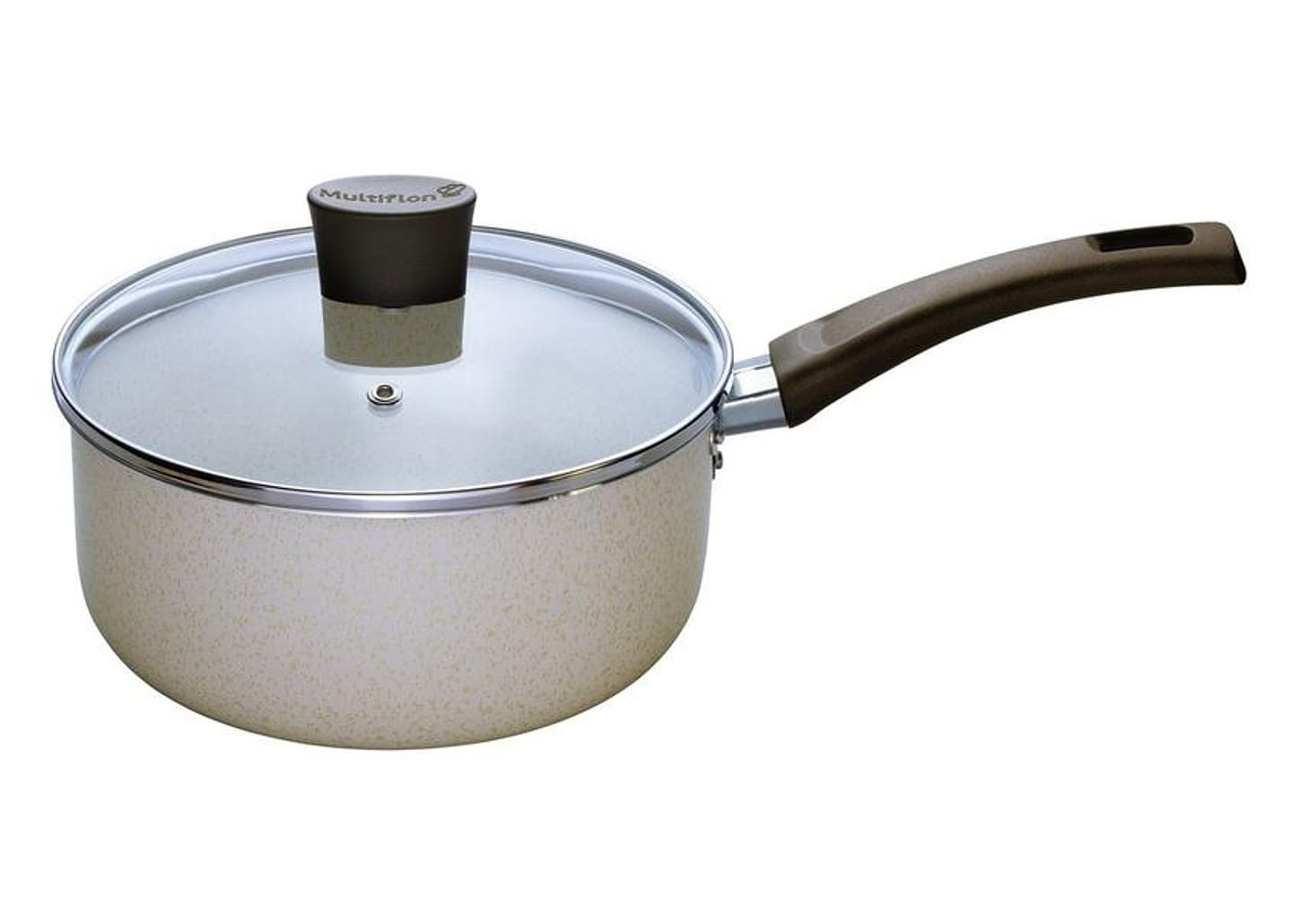 Panela Multiflon Antiaderente de Alumínio Bege 18cm 2L Ekó