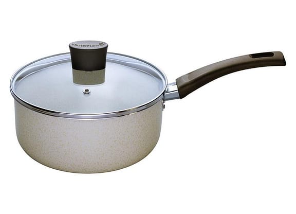 Panela Multiflon Antiaderente de Alumínio Bege 18cm 2L Ekó