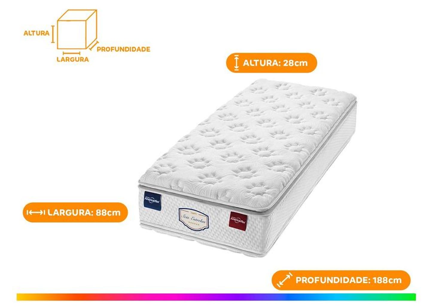 Colchão Solteiro Padrão Americanflex de Espuma D45 28x88x188cm Clinoflex Bambu