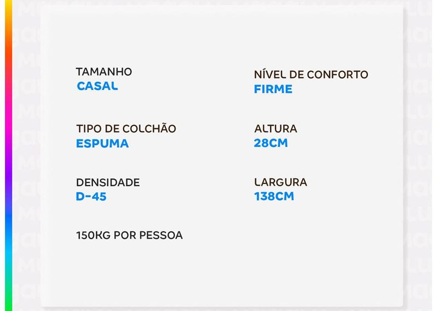 Colchão Casal Americanflex de Espuma D45 28x138x188cm Clinoflex Bambu