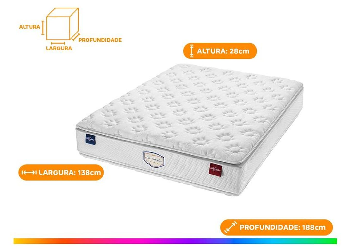 Colchão Casal Americanflex de Espuma D45 28x138x188cm Clinoflex Bambu