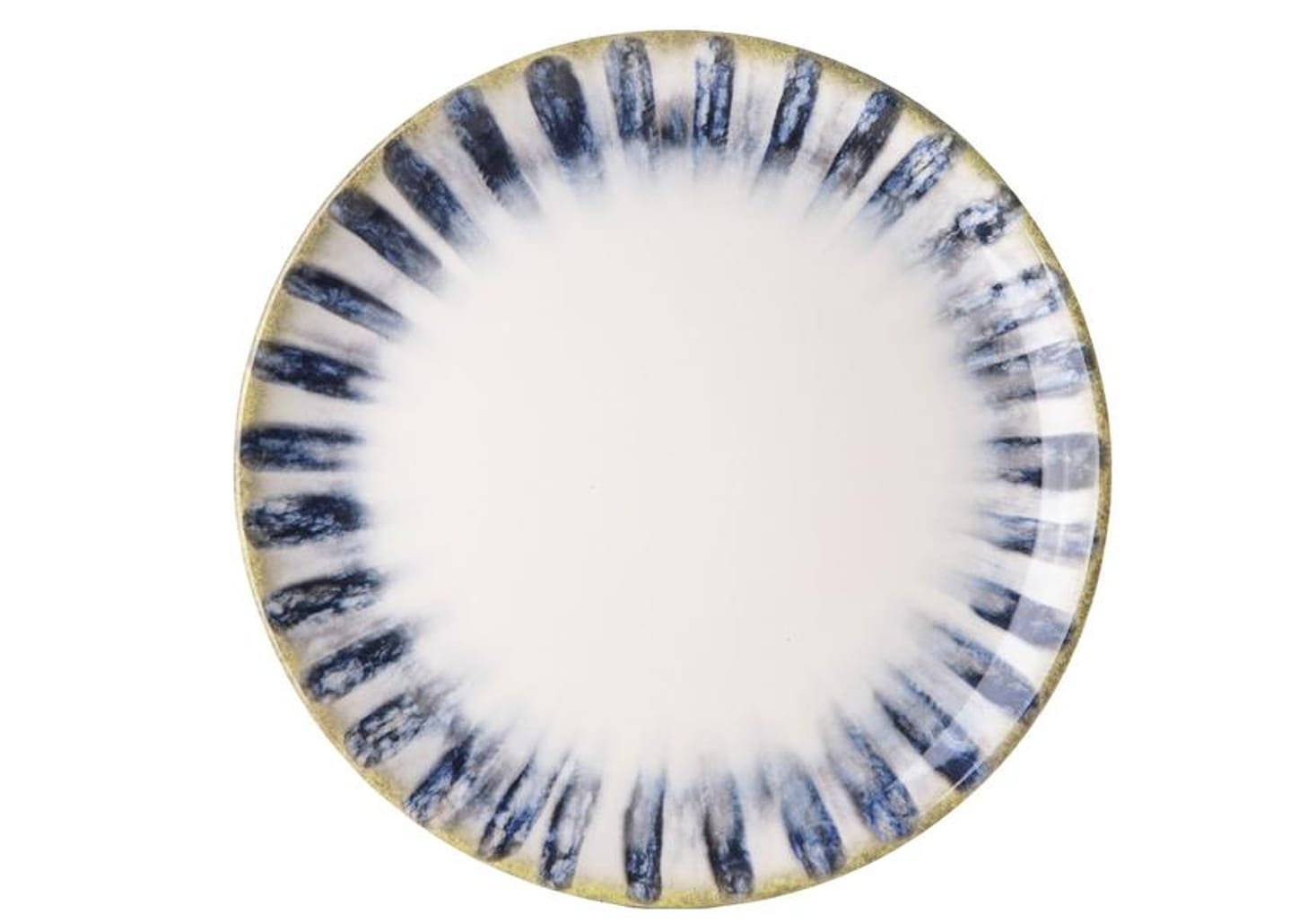 Aparelho de Jantar e Chá 20 Peças Alleanza Redondo Cerâmica Faiança Branco e Azul Istambul