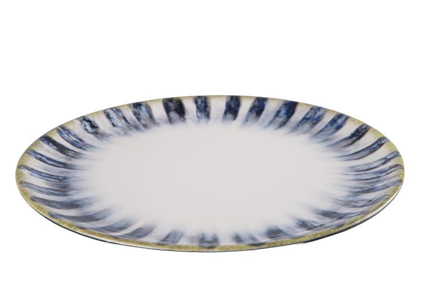 Aparelho de Jantar e Chá 20 Peças Alleanza Redondo Cerâmica Faiança Branco e Azul Istambul