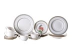 Aparelho de Jantar e Chá 20 Peças Alleanza Redondo Cerâmica Faiança Verde Olívia