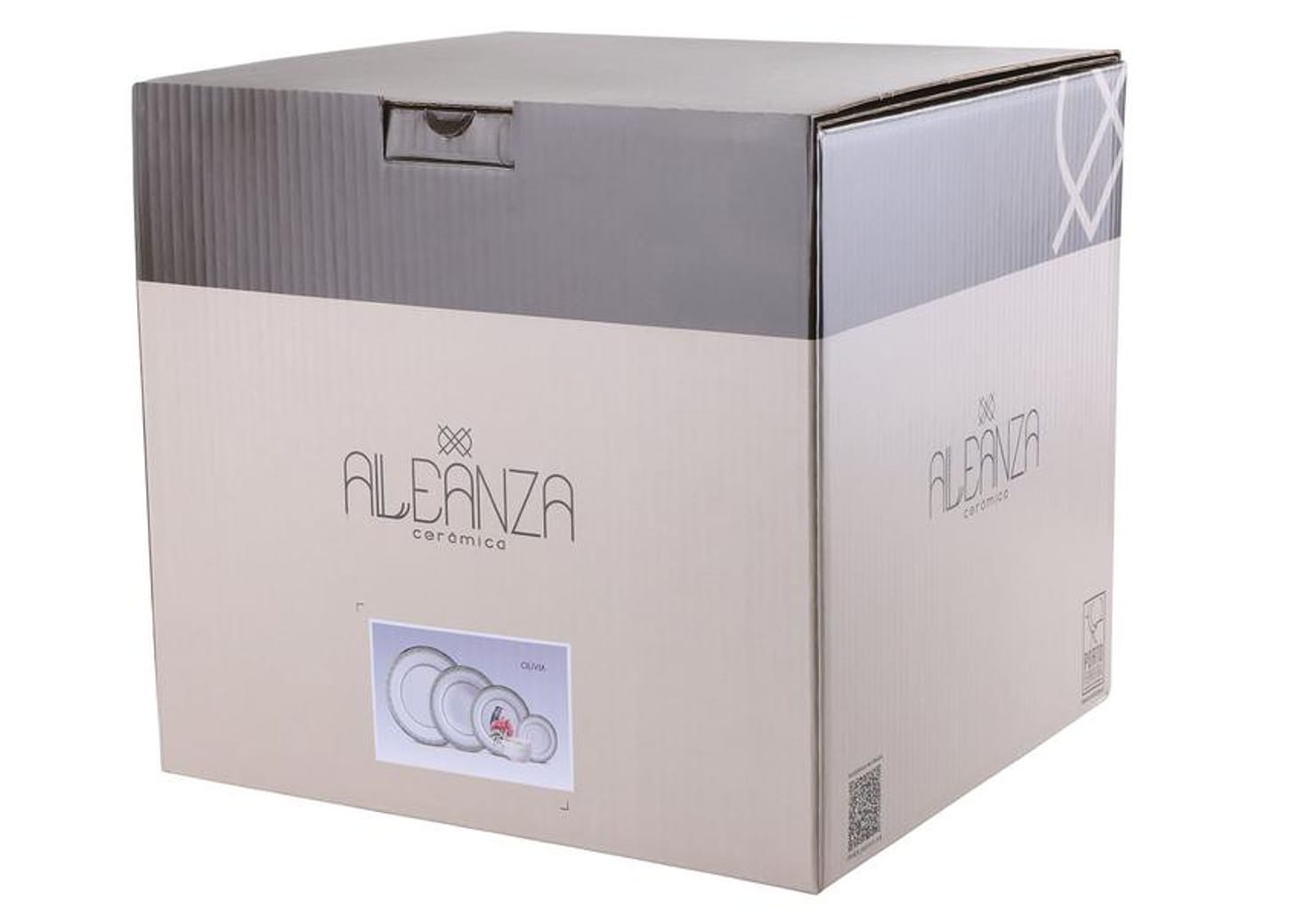 Aparelho de Jantar e Chá 20 Peças Alleanza Redondo Cerâmica Faiança Verde Olívia