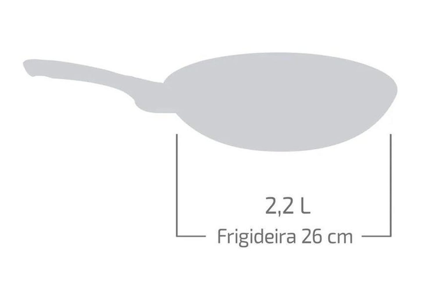 Frigideira Antiaderente Rochedo de Alumínio Stone Pro Preto e Cinza 26cm