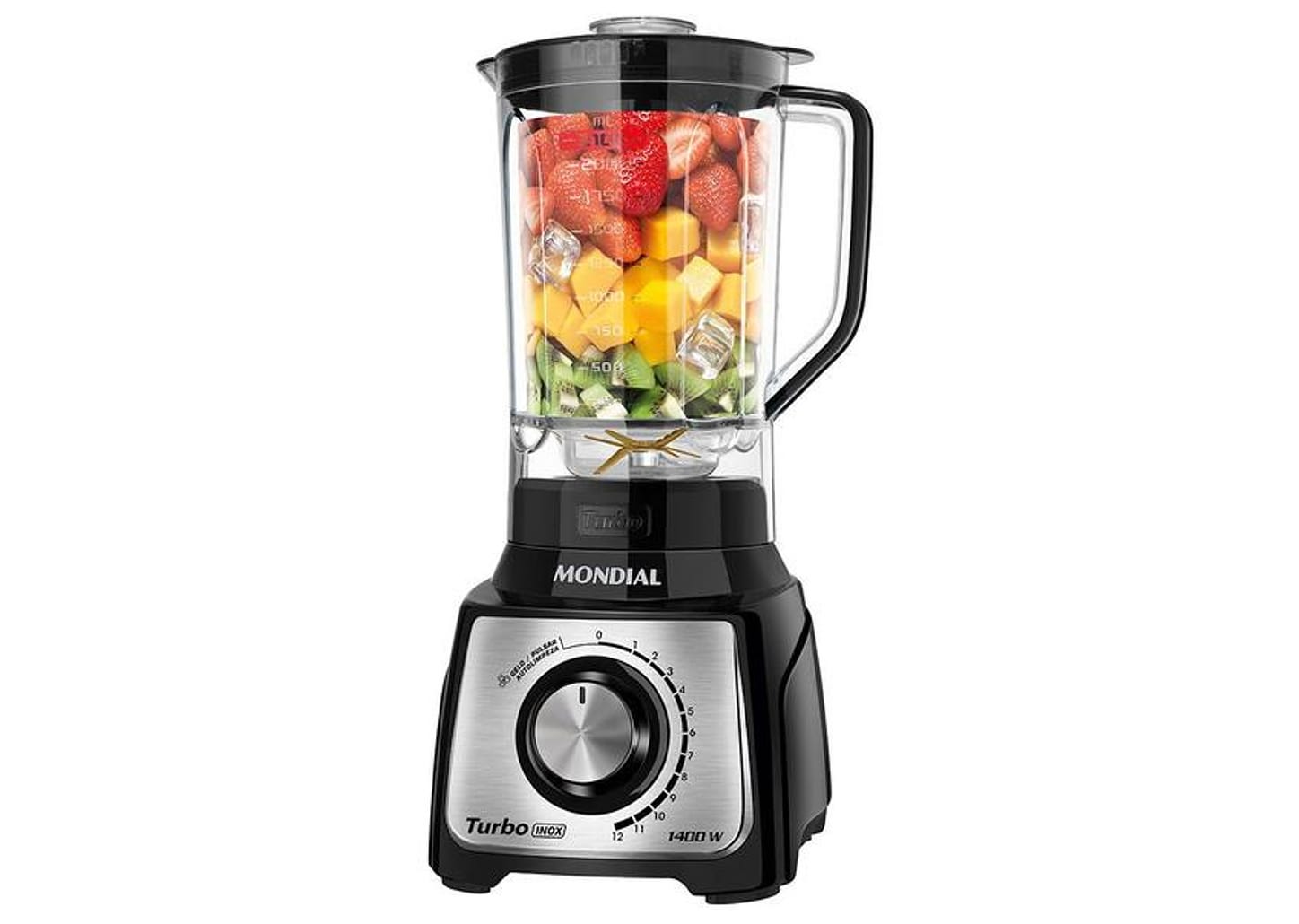 Liquidificador Mondial Turbo L-1400-LT 1400W 3L Preto e Inox 5477-02
