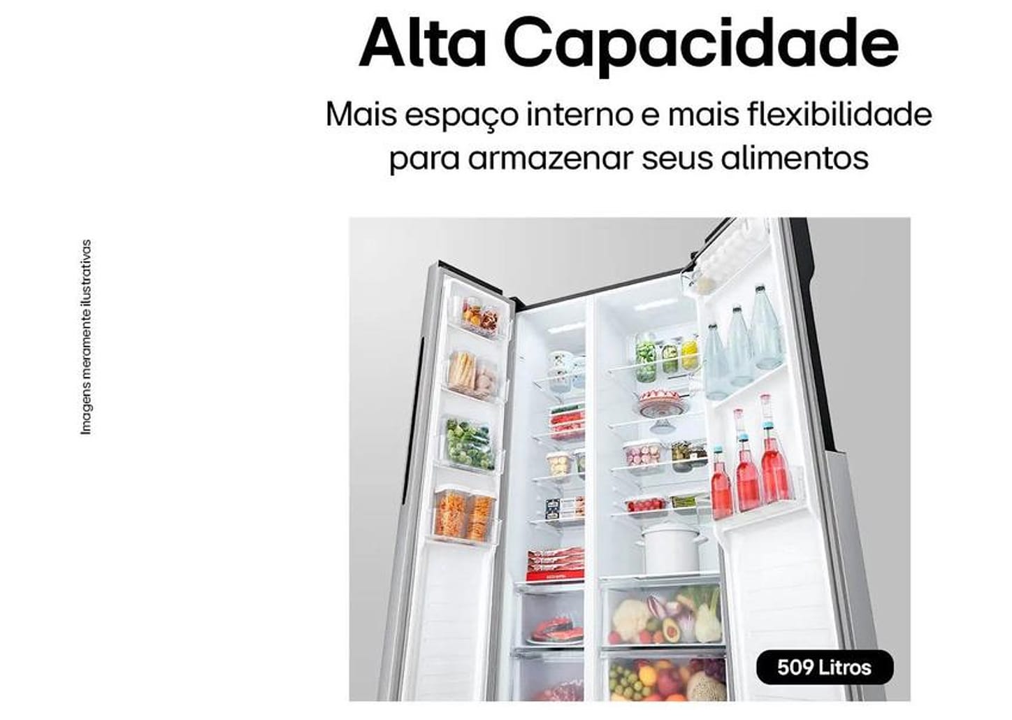 Geladeira/Refrigerador LG Frost Free Side by Side Prata 509L GC-B187PQAL