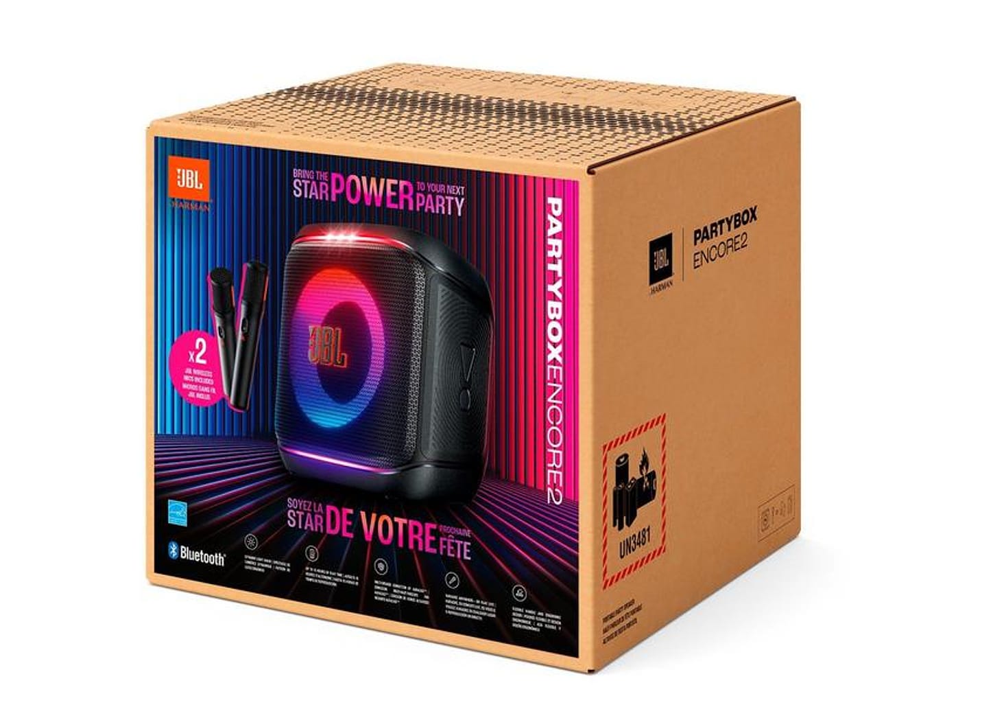 Caixa de Som JBL PartyBox Encore 2 Bluetooth Amplificada Portátil 100W RMS USB-C