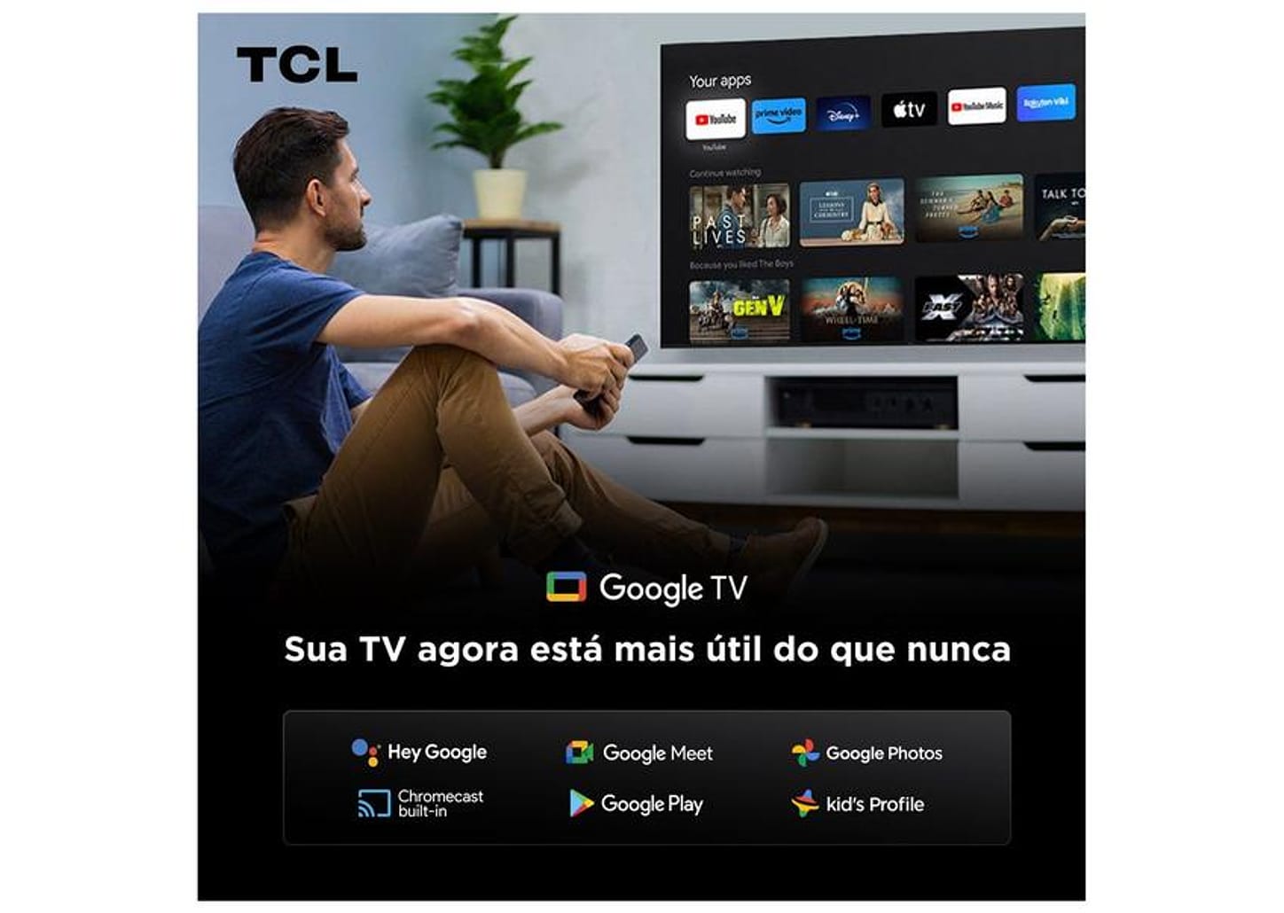 Smart TV 50" TCL 4K UHD MiniLED C6KS 50C6KS Google TV 2025
