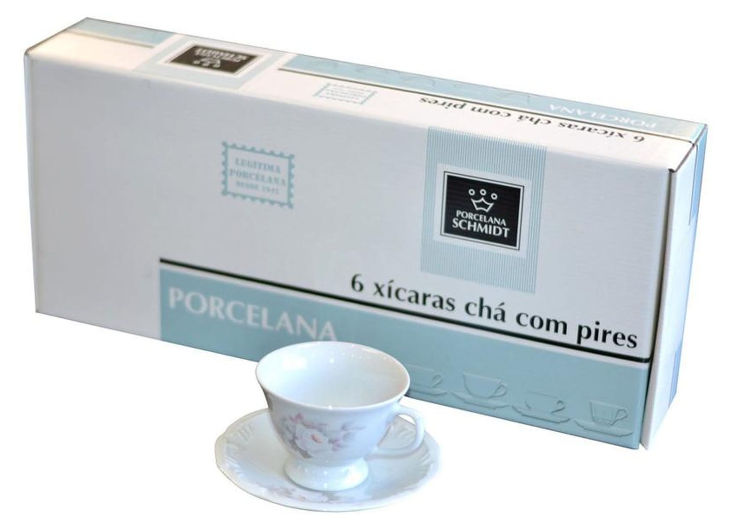 Jogo de Xícaras para Chá Porcelana 12 Peças - Schmidt Express 114