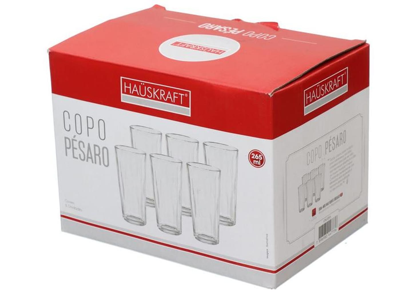 Jogo de Copos de Vidro 265ml 6 Peças Hauskraft Pésaro