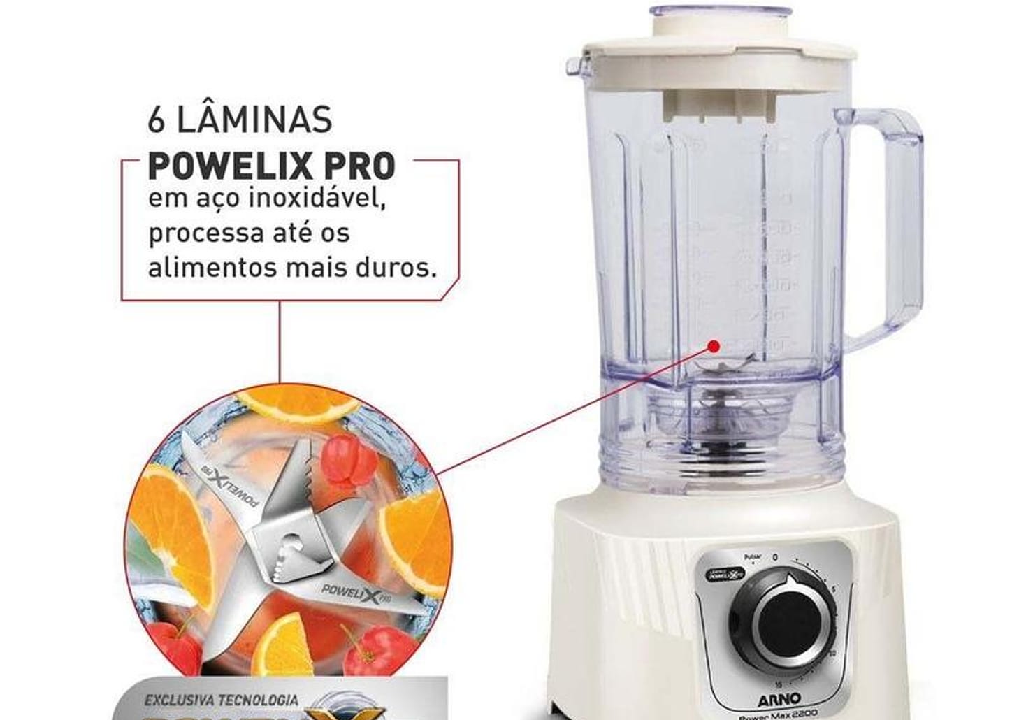 Liquidificador Arno Power Max 2200 LN64 2200W 3,1L Marfim 2720018833