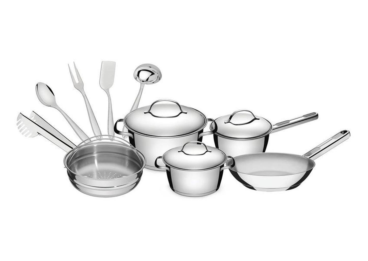 Jogo de Panelas Tramontina Inox 10 Peças Allegra