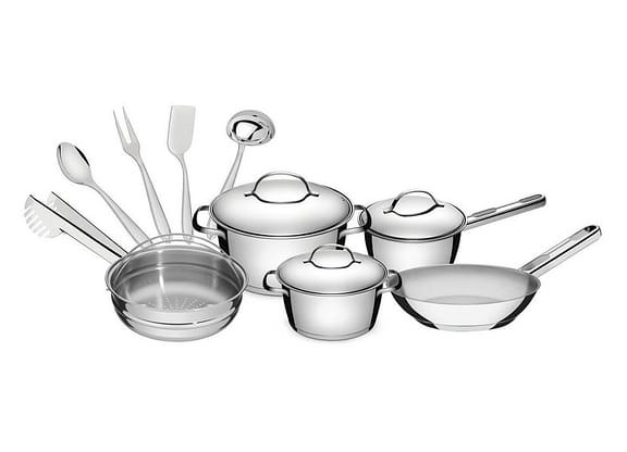 Jogo de Panelas Tramontina Inox 10 Peças Allegra