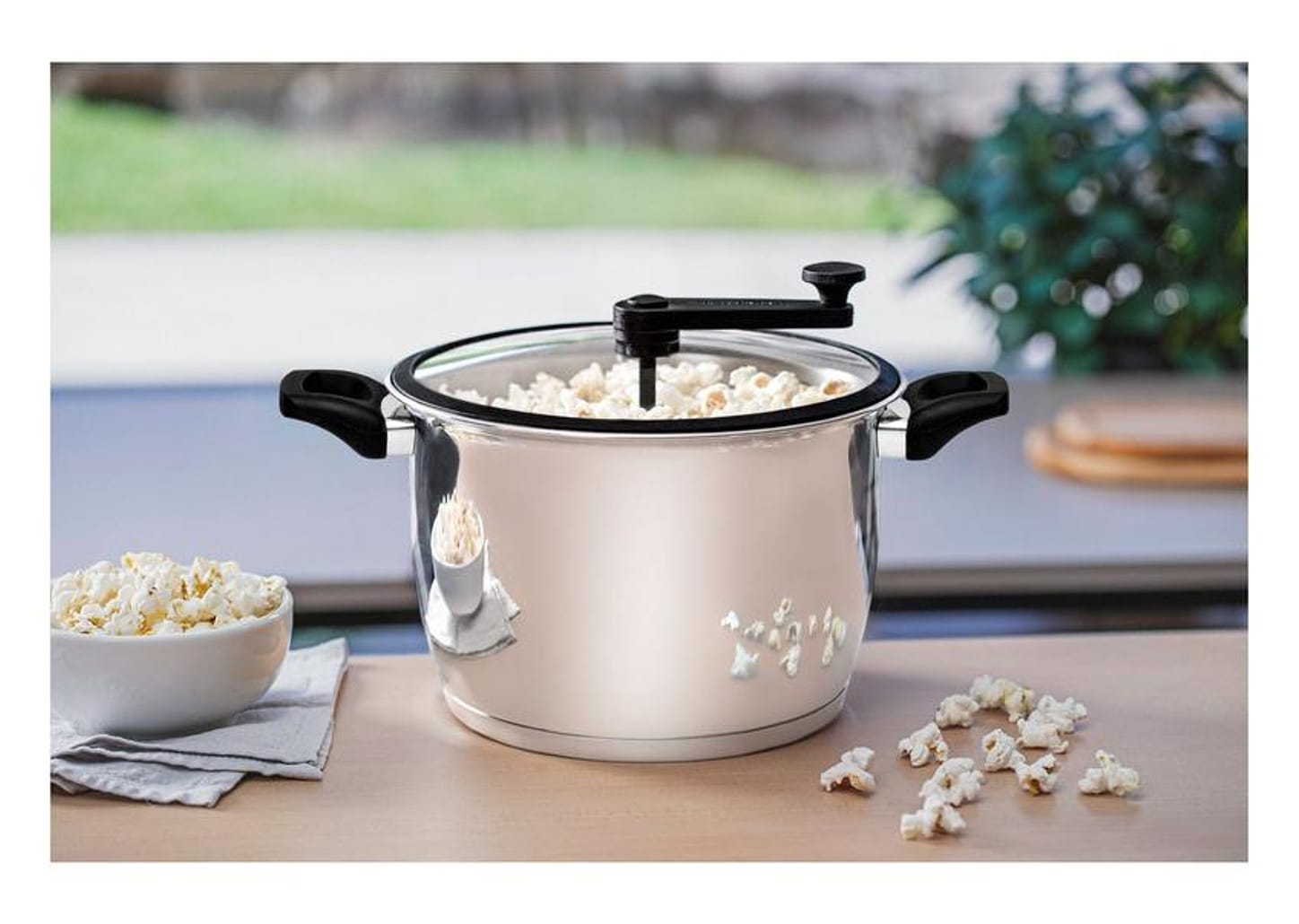 Panela Pipoqueira Tramontina Inox com Tampa de Vidro 5,6L 22cm Allegra