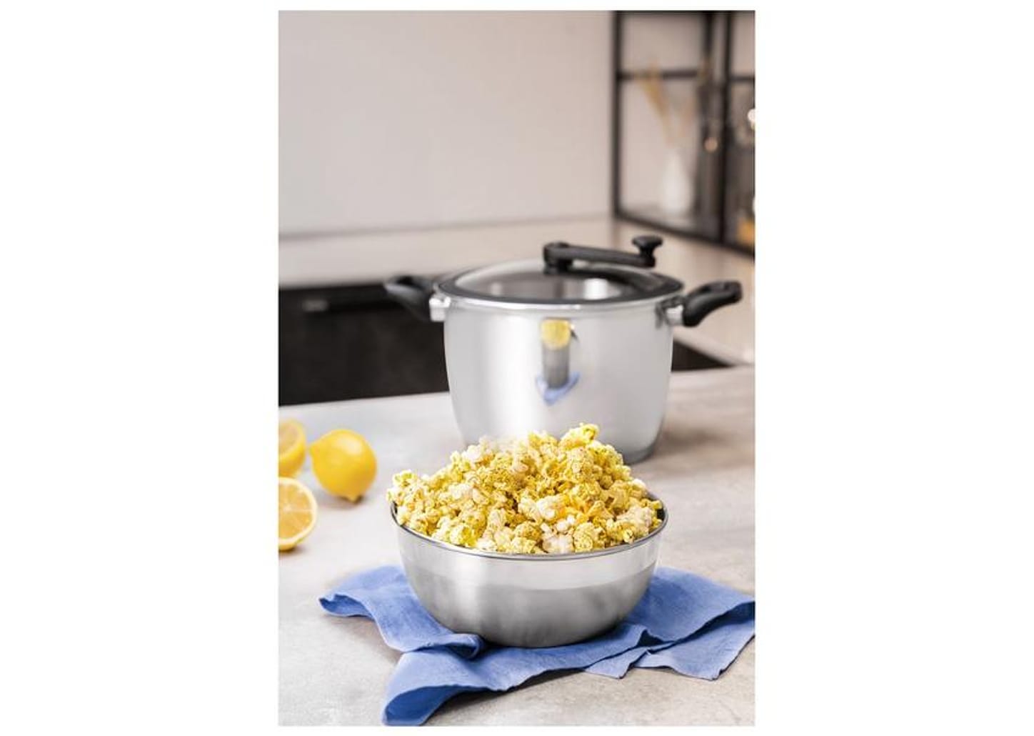 Panela Pipoqueira Tramontina Inox com Tampa de Vidro 5,6L 22cm Allegra