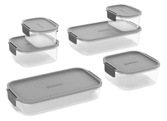 Jogo de Potes de Plástico Hermético Electrolux Retangular Experience 6 Peças