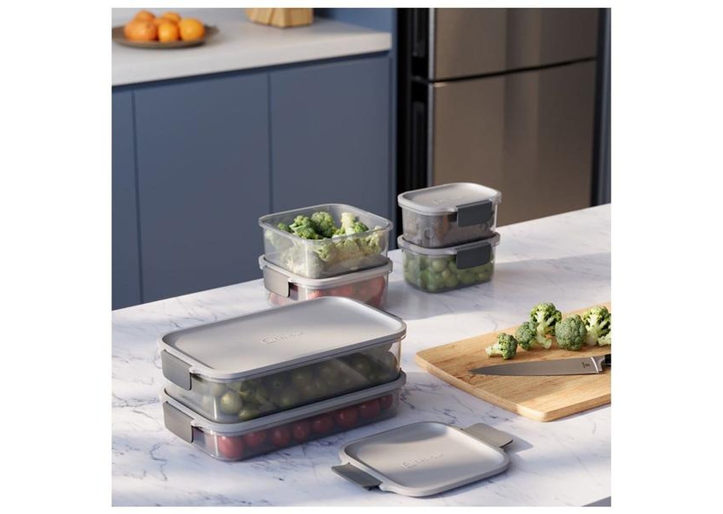 Jogo de Potes de Plástico Hermético Electrolux Retangular Experience 6 Peças