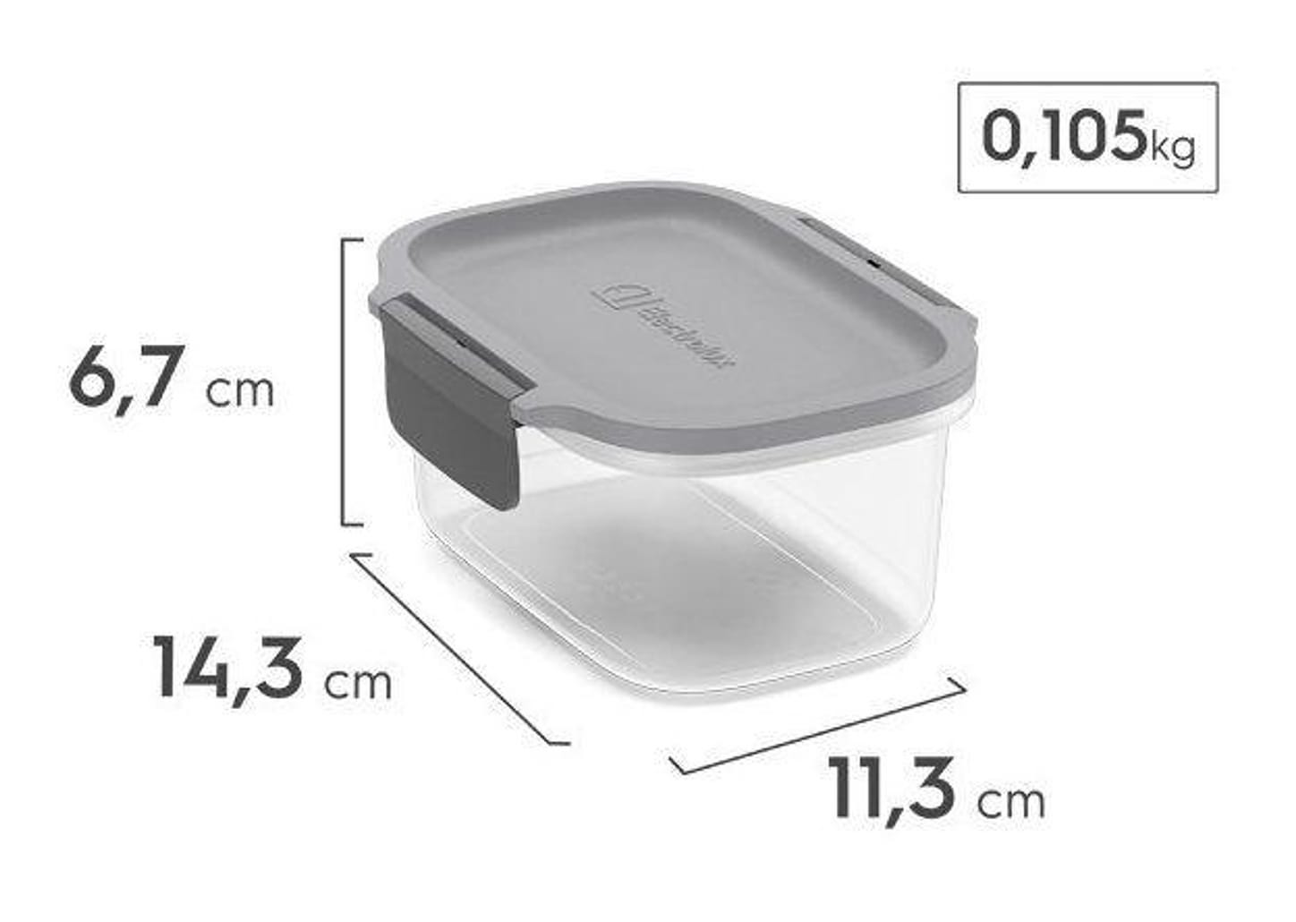 Jogo de Potes de Plástico Hermético Electrolux Retangular Experience 3 Peças