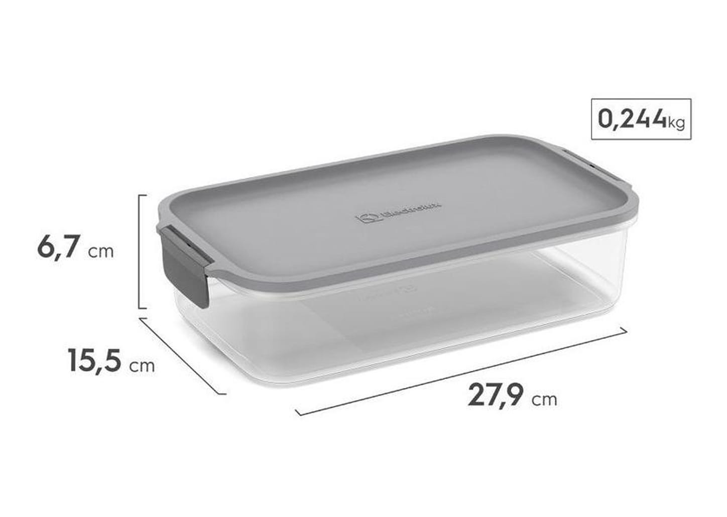Jogo de Potes de Plástico Hermético Electrolux Retangular Experience 3 Peças