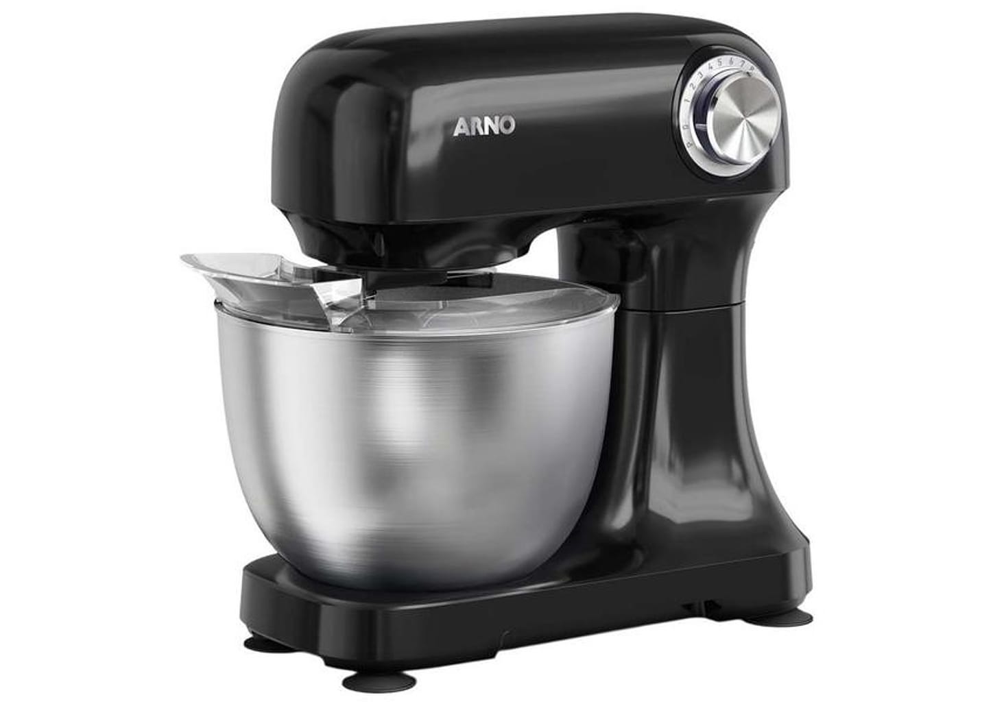 Batedeira Planetária Arno Inox e Preta 500W 12 Velocidades Tigela Inox 3,5L Bake Easy KM10 com 3 Batedores