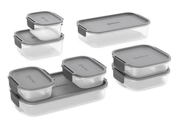 Jogo de Potes de Plástico Hermético Electrolux Retangular Experience 8 Unidades