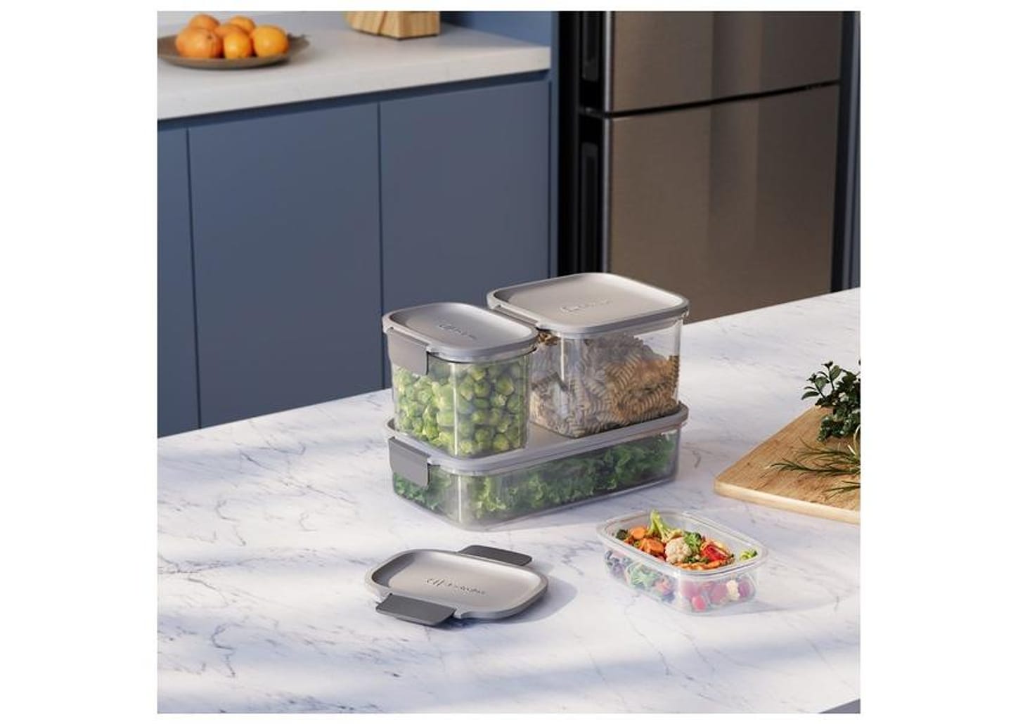 Jogo de Potes de Plástico Hermético Electrolux Retangular Experience 4 Peças