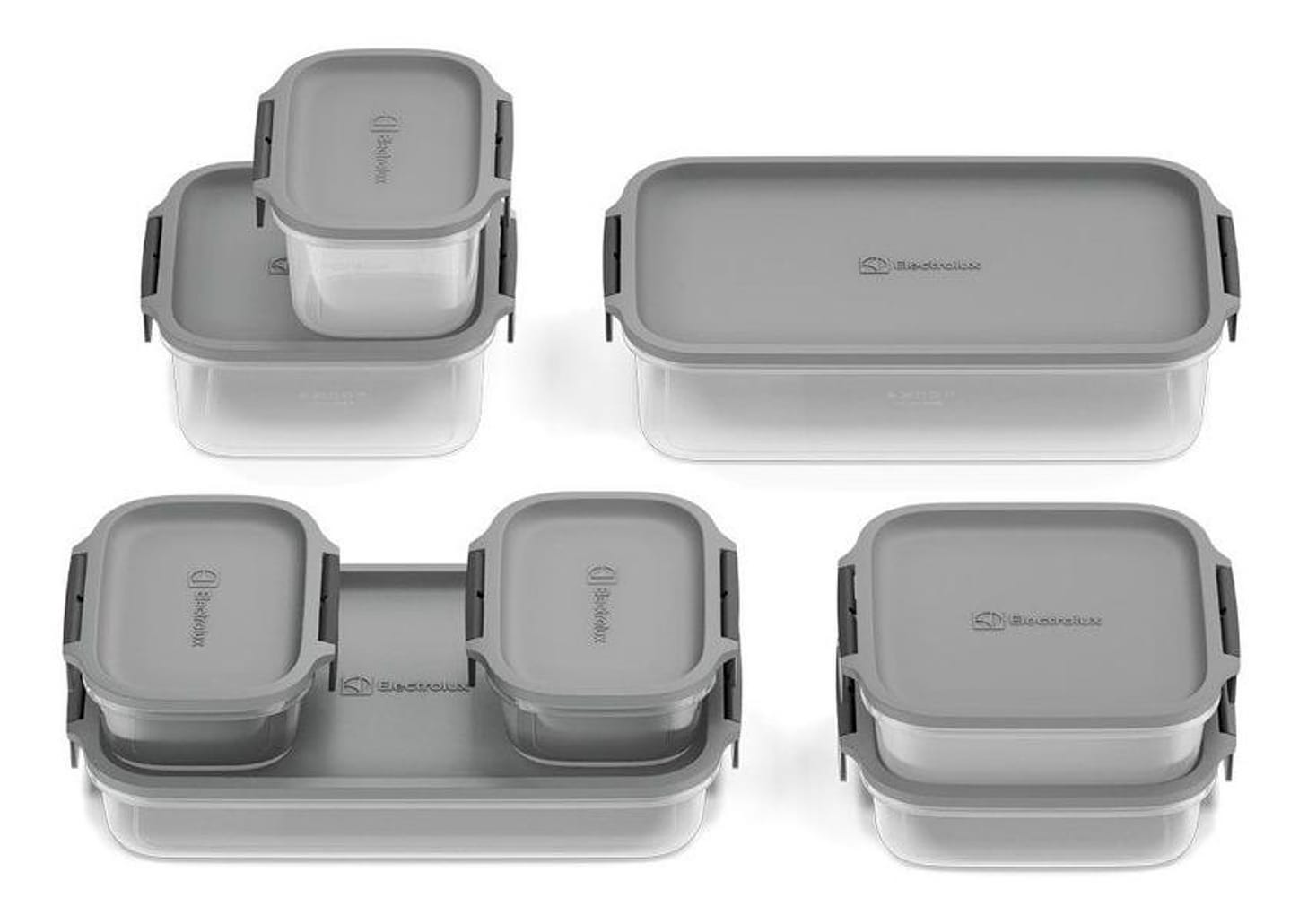 Jogo de Potes de Plástico Hermético Electrolux Retangular Experience 8 Unidades