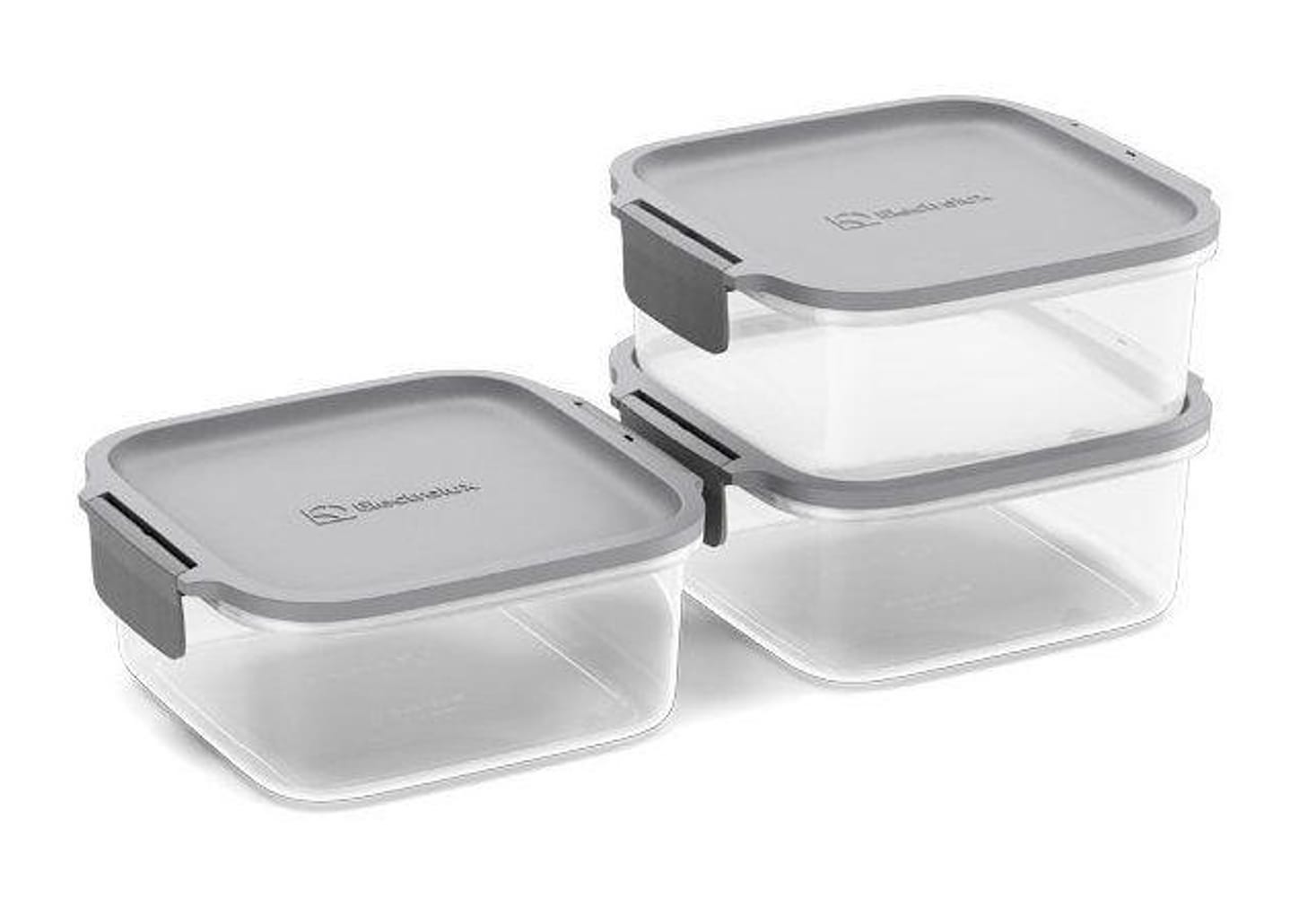 Jogo de Potes de Plástico Hermético Electrolux Retangular Experience 3 Unidades