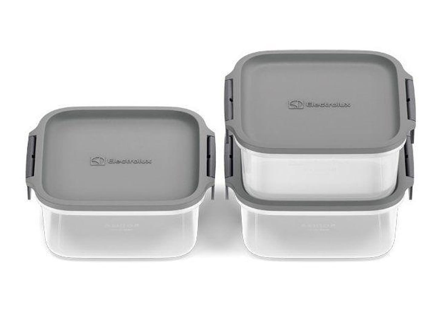 Jogo de Potes de Plástico Hermético Electrolux Retangular Experience 3 Unidades