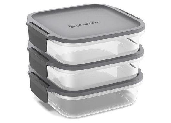 Jogo de Potes de Plástico Hermético Electrolux Retangular Experience 3 Unidades