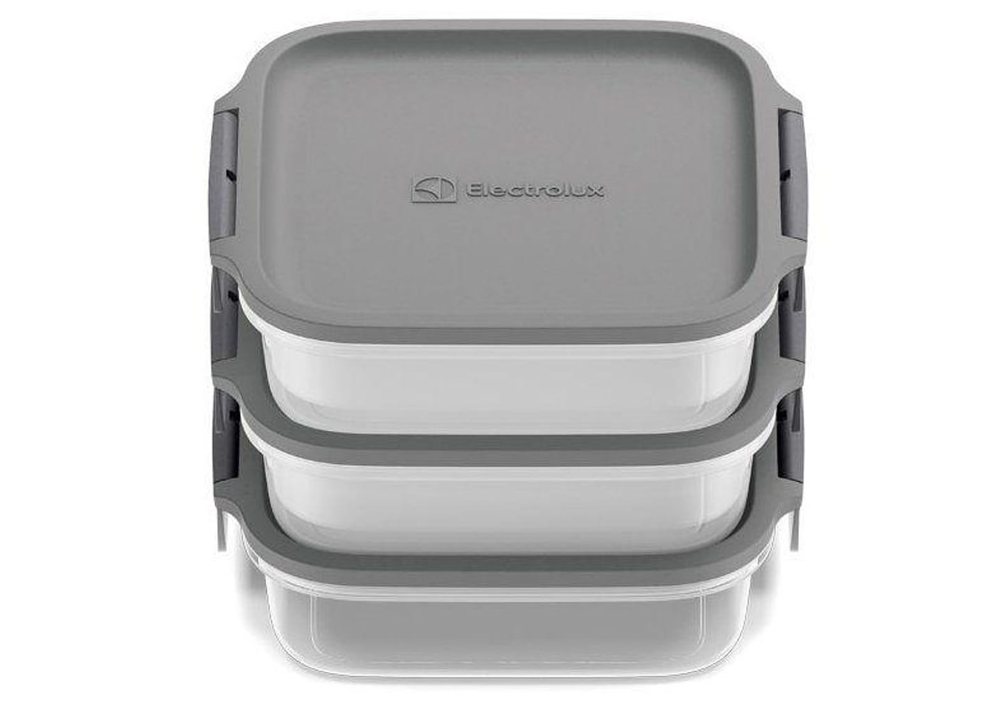 Jogo de Potes de Plástico Hermético Electrolux Retangular Experience 3 Unidades