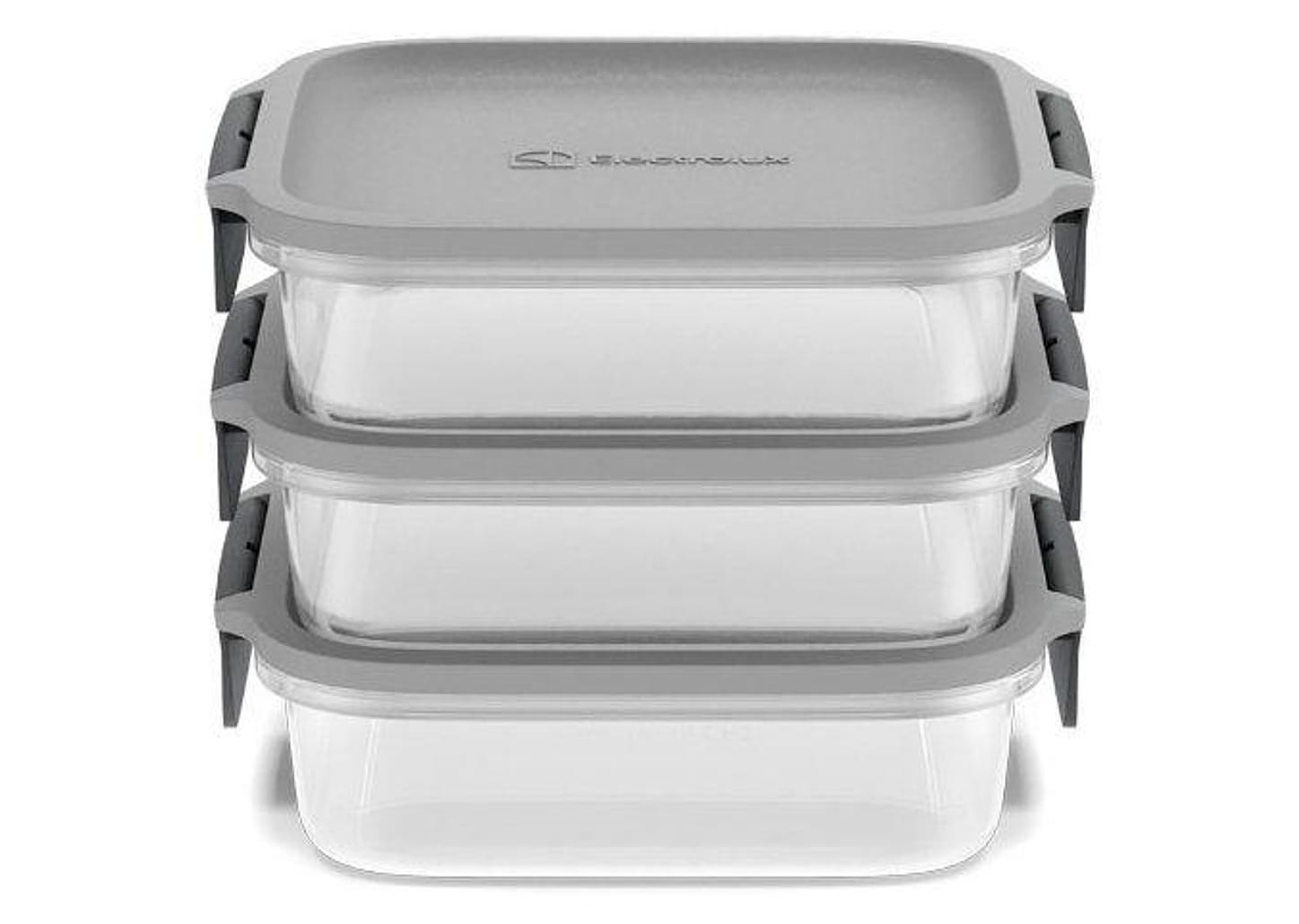 Jogo de Potes de Plástico Hermético Electrolux Retangular Experience 3 Unidades