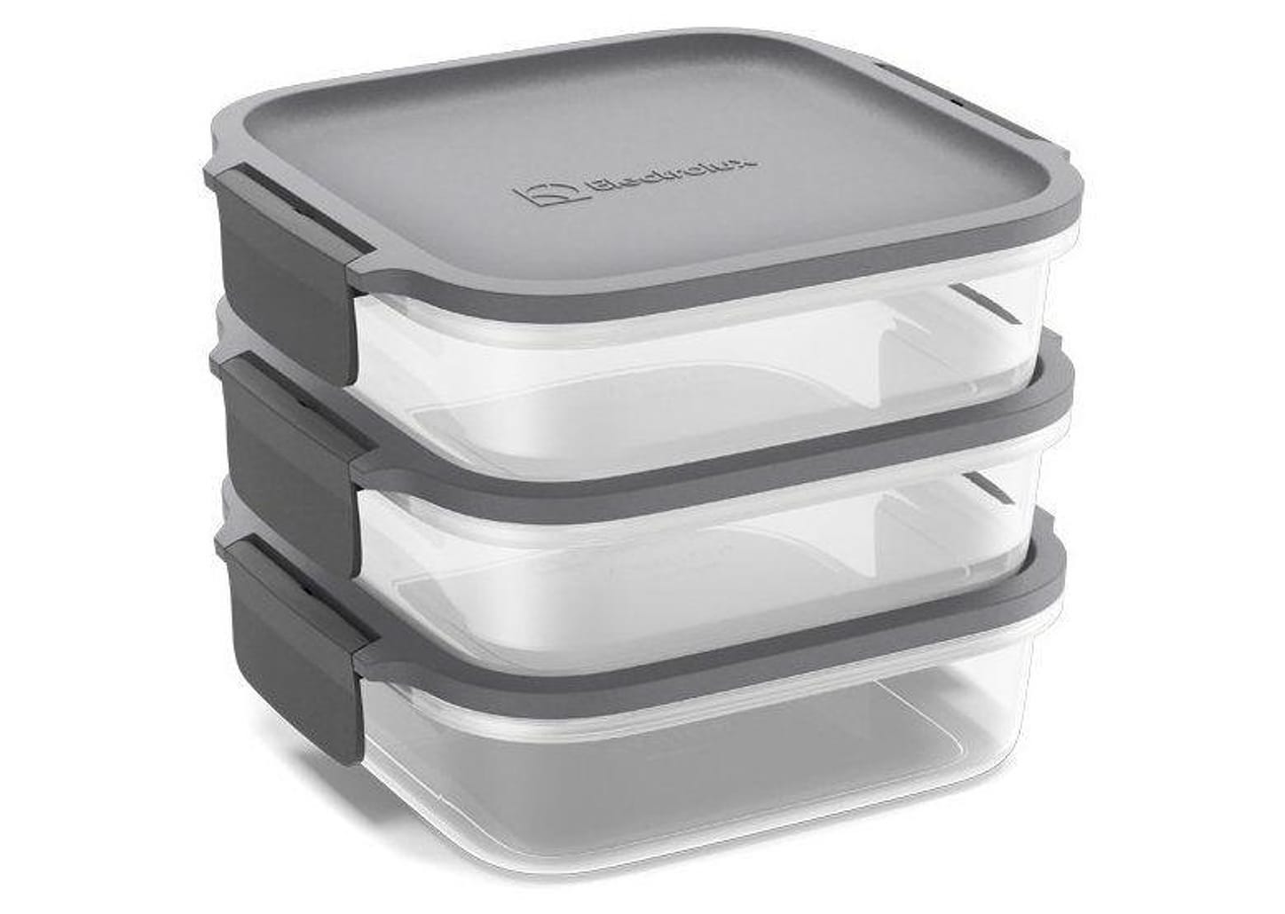 Jogo de Potes de Plástico Hermético Electrolux Retangular Experience 3 Unidades