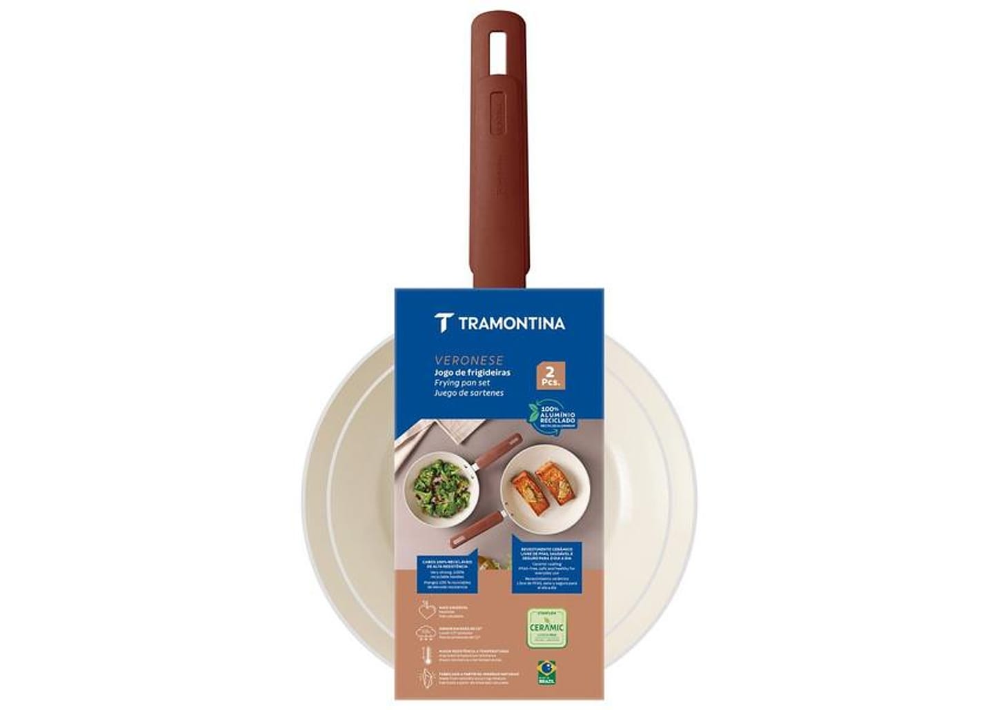 Conjunto de Frigideiras Tramontina Veronese Argila 2 Peças
